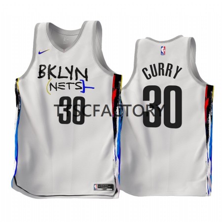 Maglia NBA Brooklyn Nets Seth Curry 30 Nike 2022-23 City Edition Bianco Swingman - Uomo